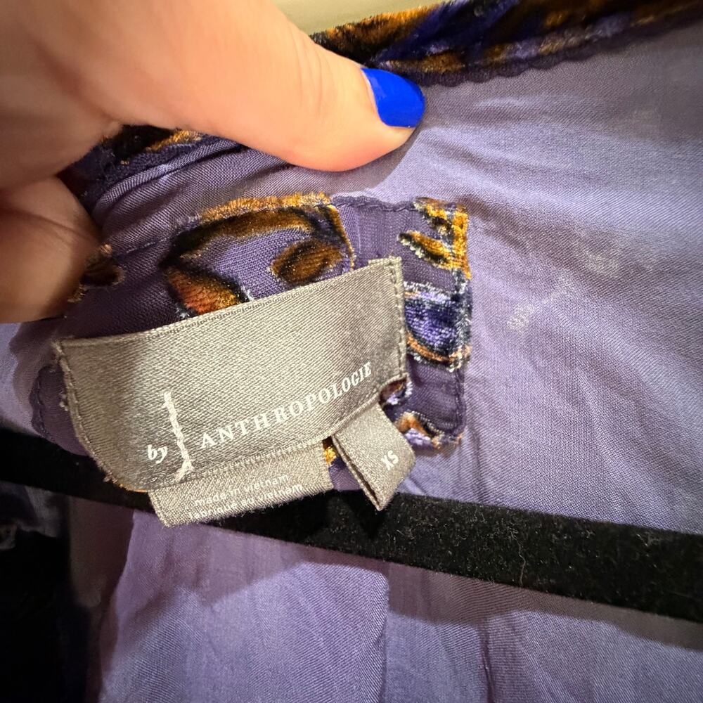 Anthropologie The Somerset Maxi Dress: Velvet Edition Sz XS blue - Picture 5 of 11